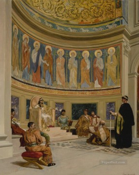 San Juan Crisóstomo Arzobispo de Constantinopla Exiliado por la Emperatriz Eudoxia Jean Joseph Benjamin Constant Orientalista Pinturas al óleo